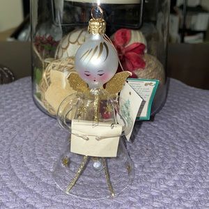 Vintage Soffieria De Carlini Angel Bell Glass Ornament!